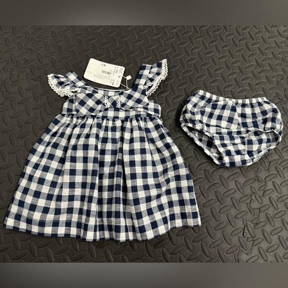 Mayoral Other - Mayoral Navy and White Gingham Kids Dress Set